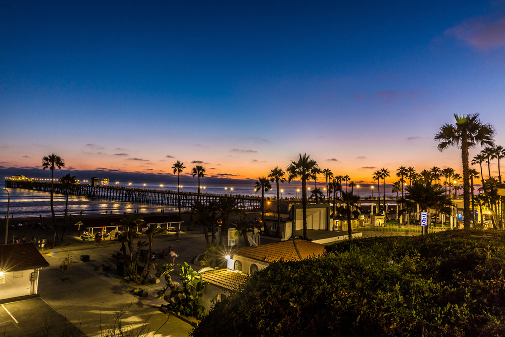 Sunset,At,Seaport,Village,,San,Diego,,California